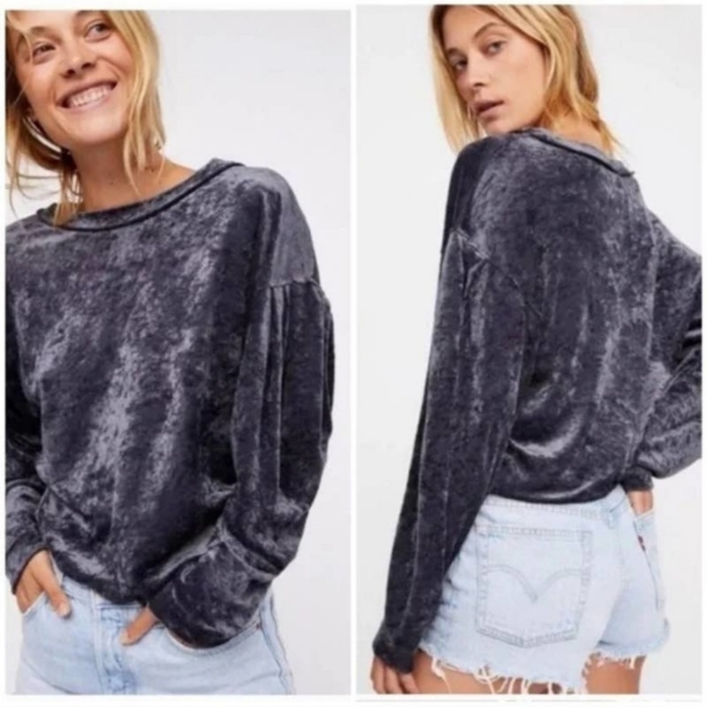 Free People Milan Velvet Top